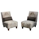 A pair of occasional or bedroom chairs retailed by Ben Whistler