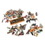A collection of painted lead farmyard animals