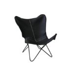 Black Leather Butterfly Chair