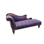 A late Victorian mahogany chaise longue