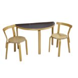 Artek, pair of birch plywood Chair 68 stacking chairs