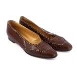 Hermes Brown Leather Flats - Size 39