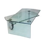 An Italian style glass coffee table, in the manner of Fontana Arte,