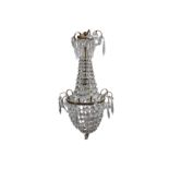 A 19th century Continental gilt metal and crystal chandelier