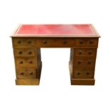 A late Victorian Pedestal Desk