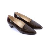 Chanel Brown Patent Court Shoes - Size 39.5