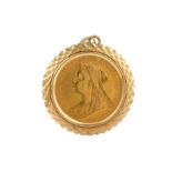 A Queen Victoria full sovereign pendant