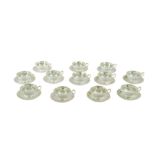 A set of twelve porcelain Paragon tea cups and saucers