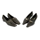 Two Pairs of Black Prada Shoes - Size 40.5