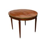 A Continental fruitwood D end dining table