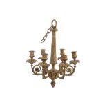 A 19th Century ormolu six branch chandelier