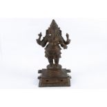 A CHOLA-REVIVAL BRONZE PROCESSIONAL STATUE OF GANESHA