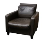 A contemporary Habitat brown leather Chester armchair