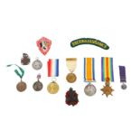 A set of WWI medals and other medals