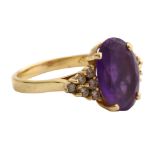 An amethyst and diamond ring