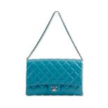 Chanel Turquoise Timeless Flap Clutch Bag