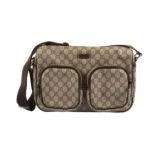 Gucci Beige Supreme Monogram Pocket Zip Shoulder