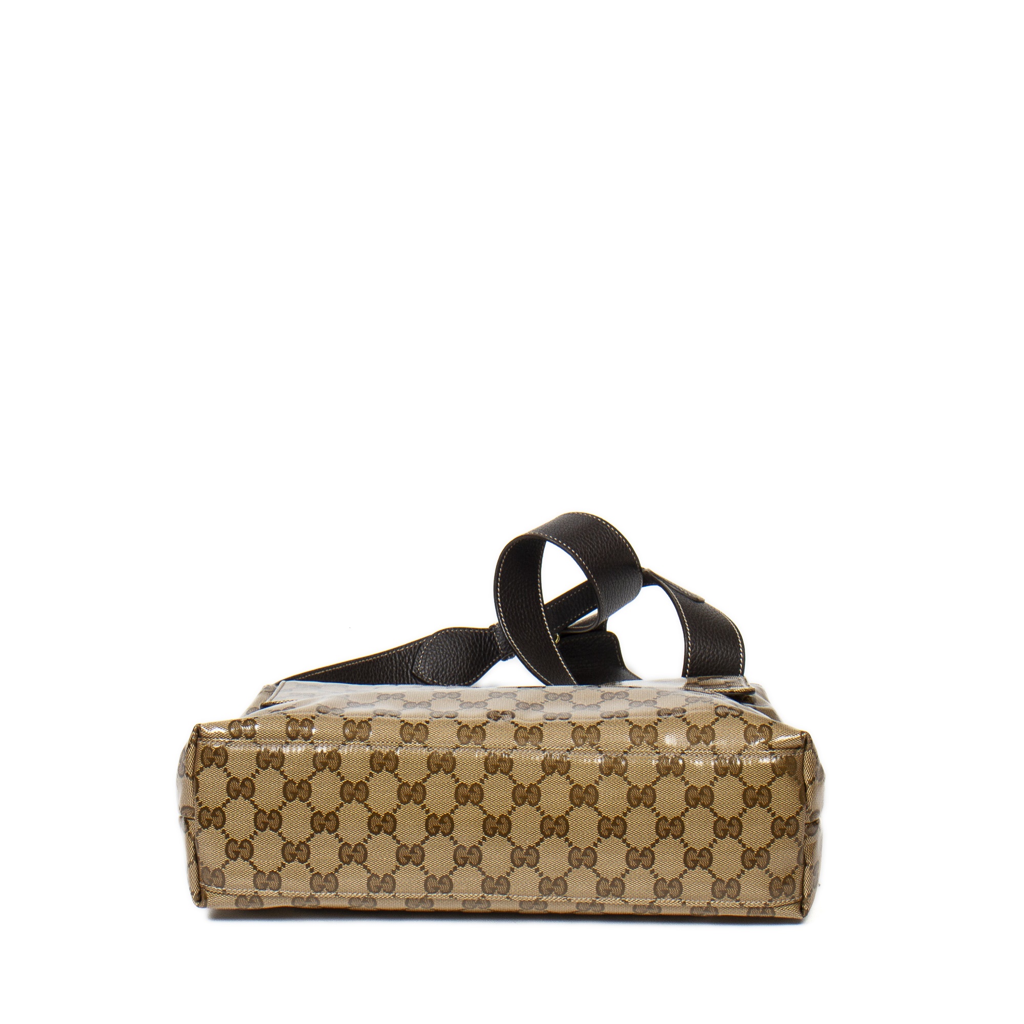 Gucci Beige Monogram Flap Messenger - Image 5 of 7