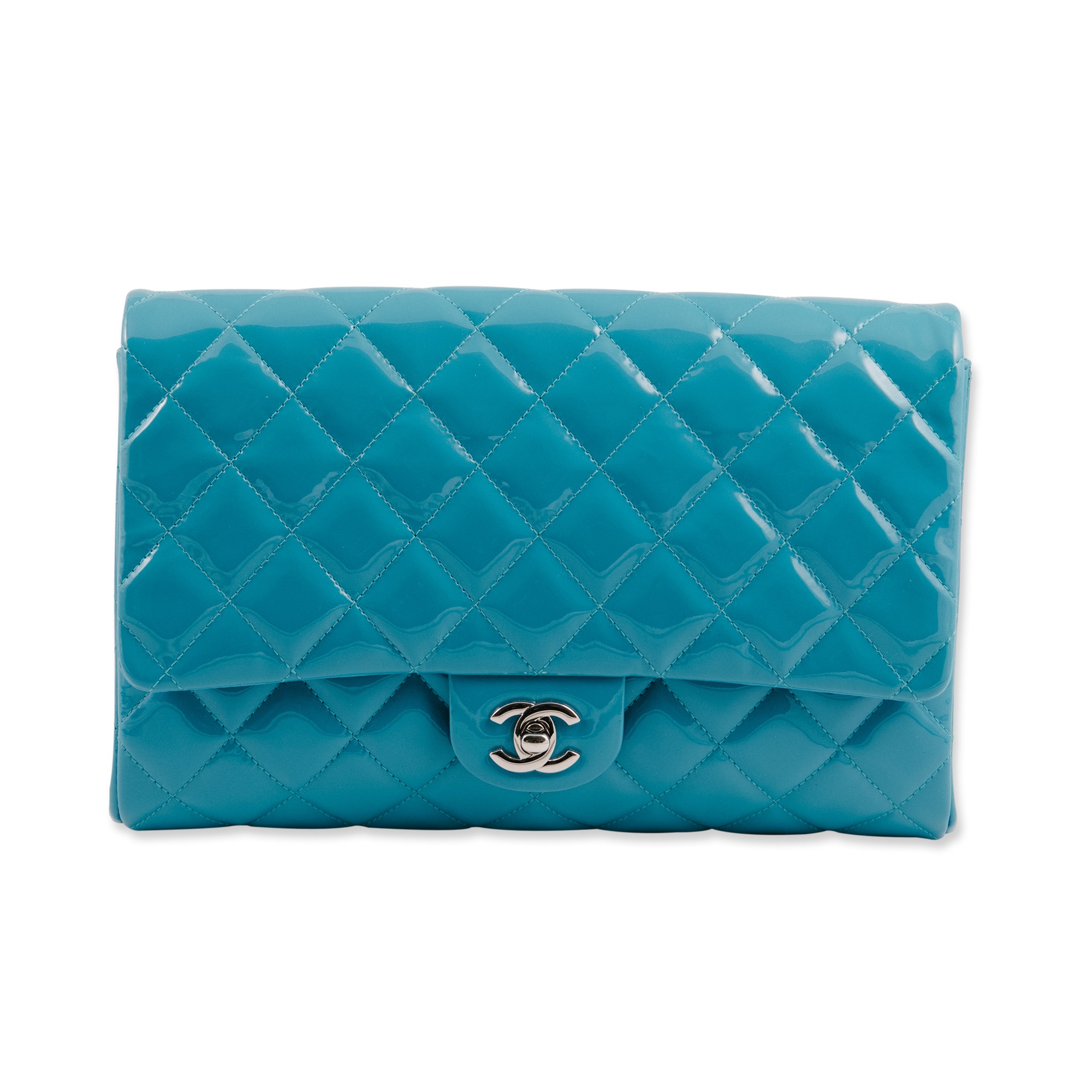 Chanel Turquoise Timeless Flap Clutch Bag - Image 5 of 5