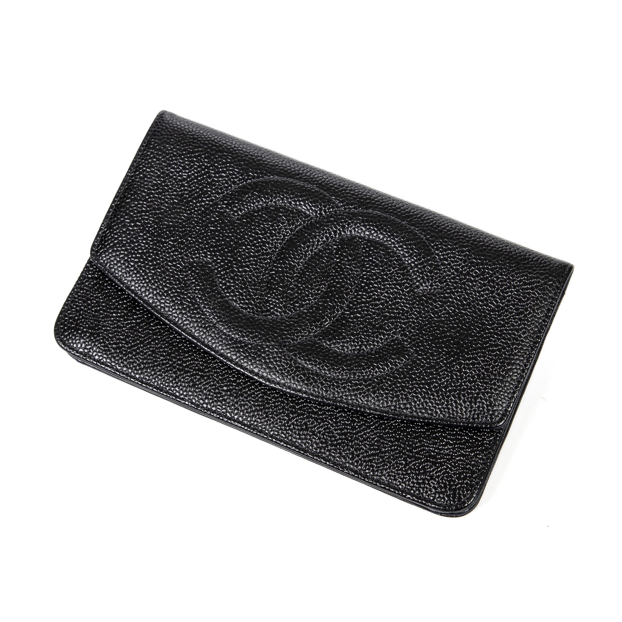 Chanel Black Caviar Flap Wallet