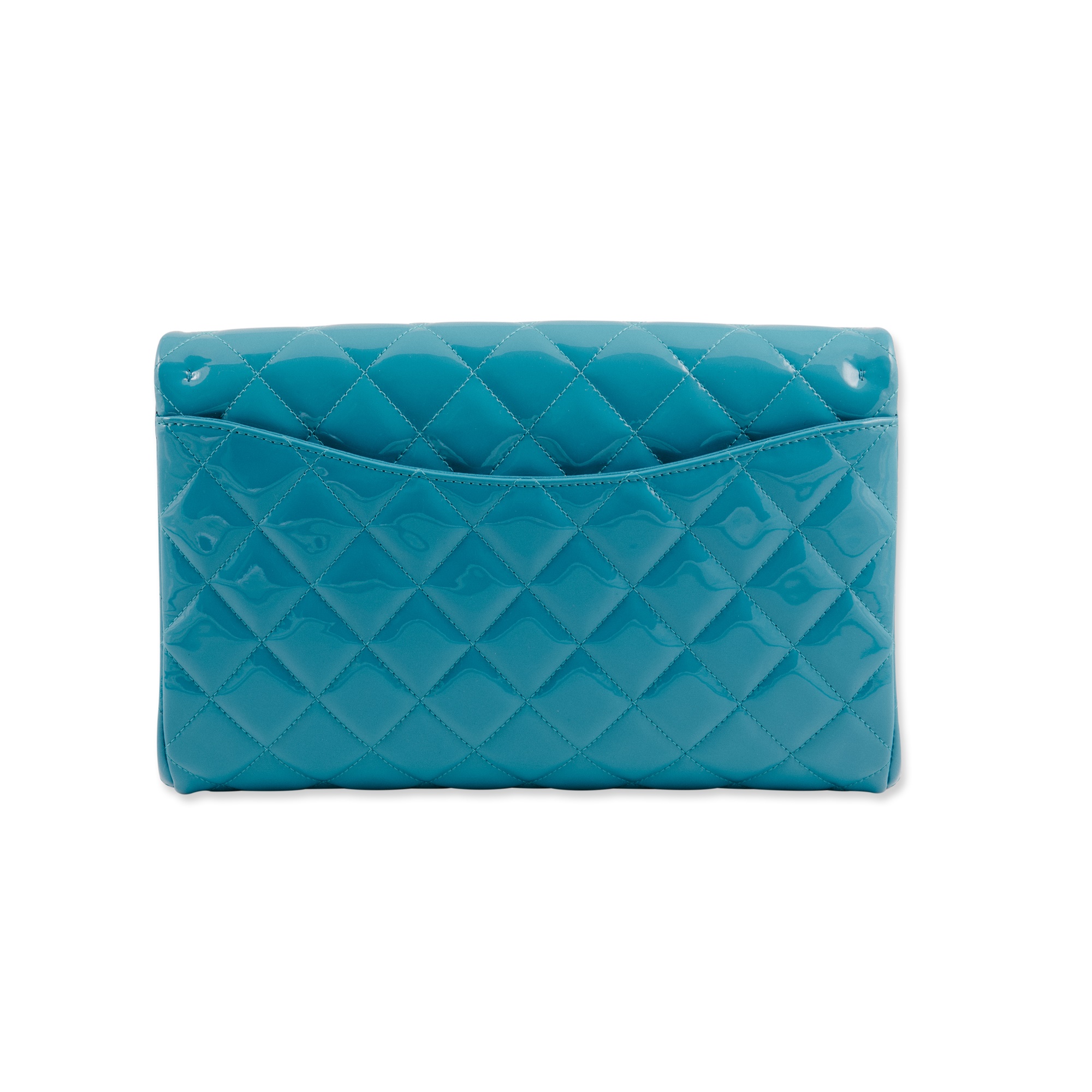 Chanel Turquoise Timeless Flap Clutch Bag - Image 2 of 5