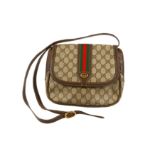 Gucci Beige Supreme Monogram Web Flap Crossbody