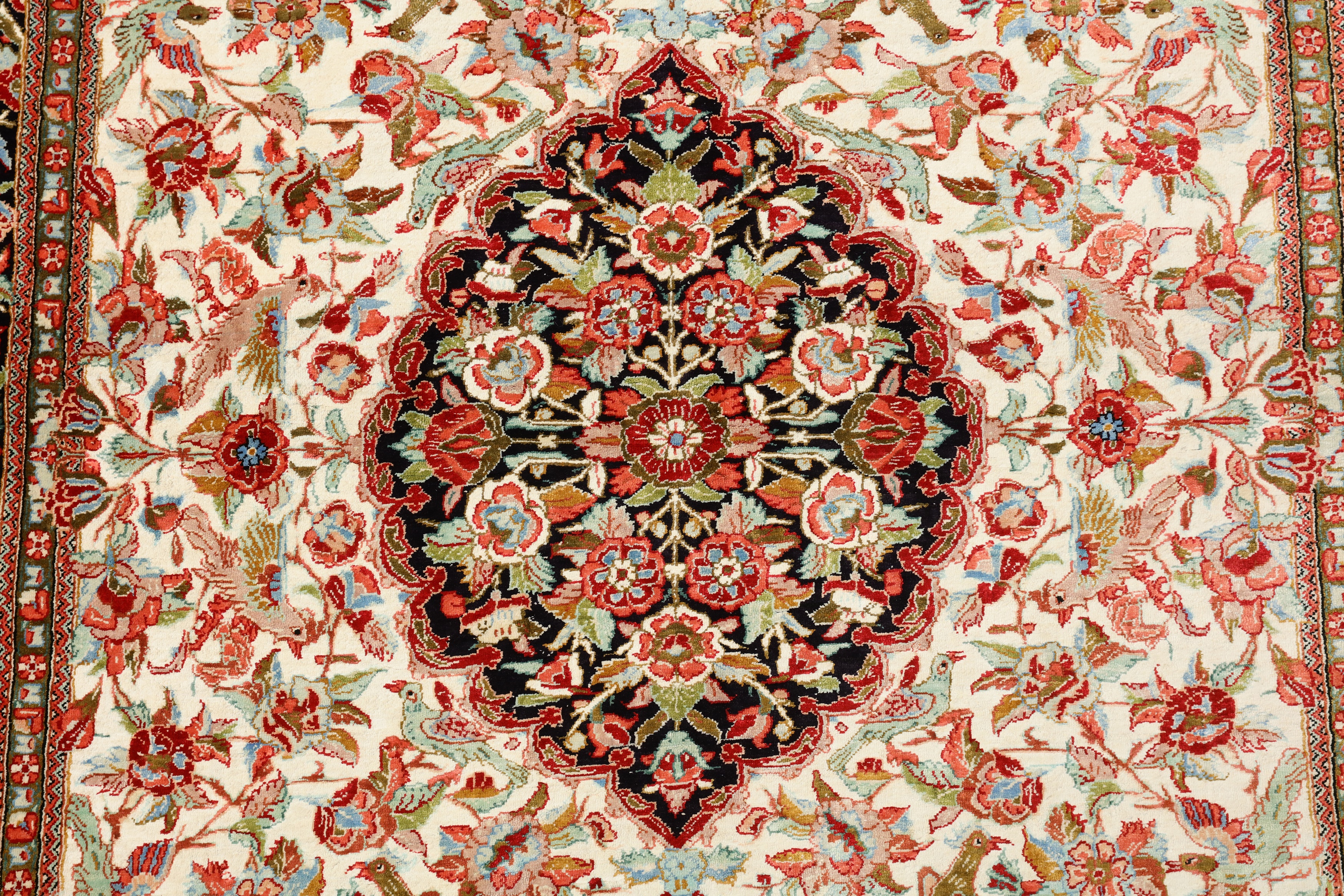 A VERY FINE SILK QUM RUG, CENTRAL PERSIA - Image 3 of 7