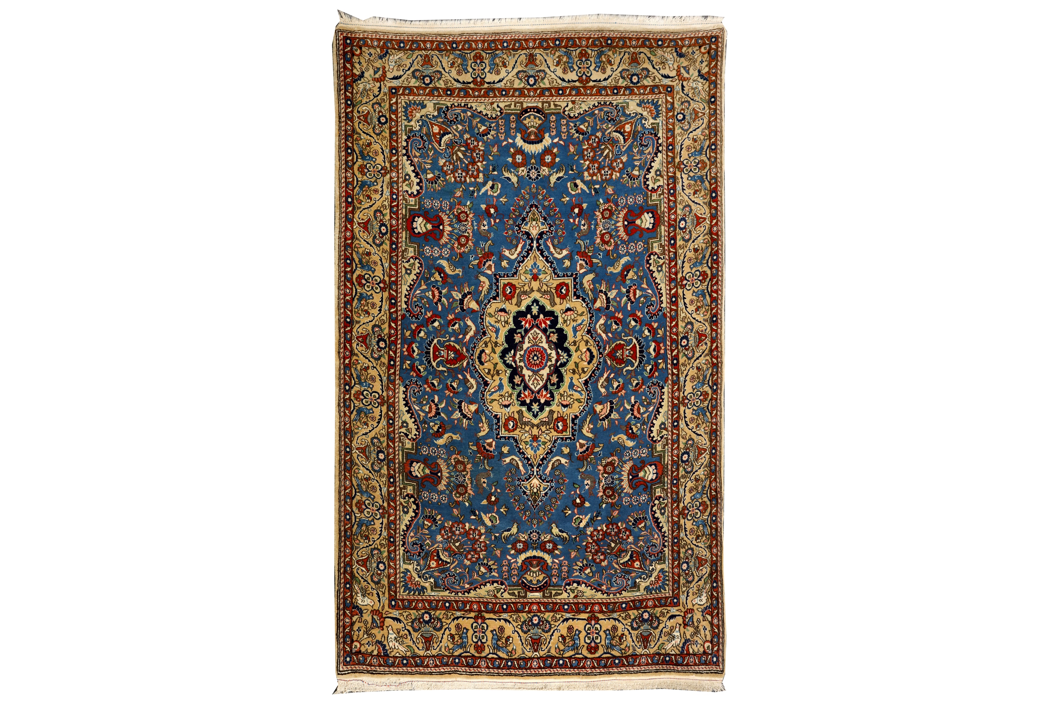 A FINE QUM RUG, CENTRAL PERSIA