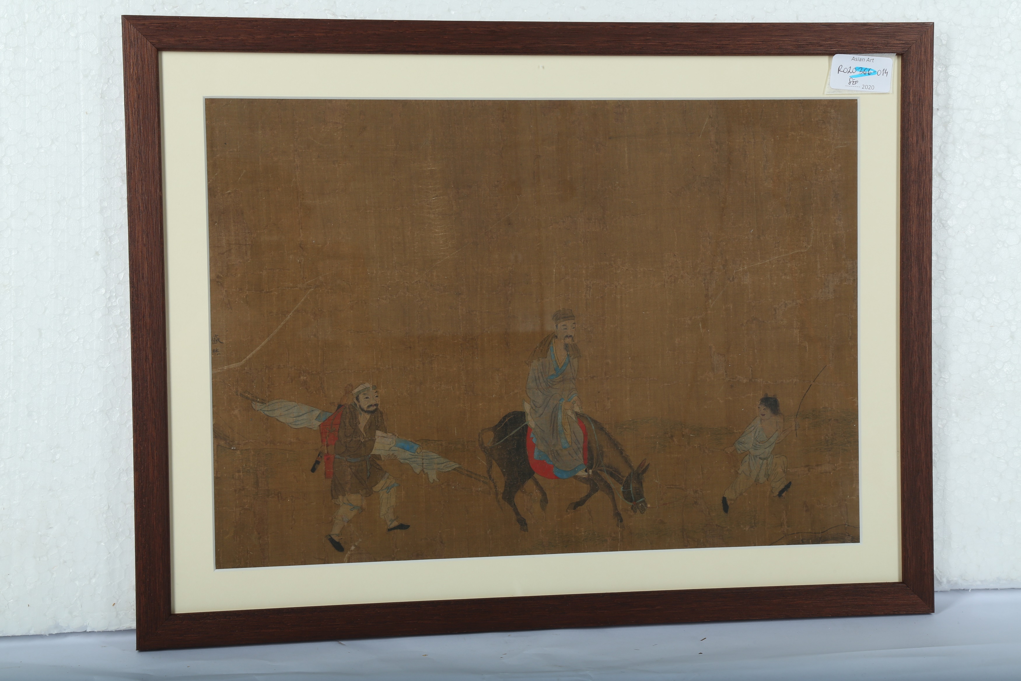 A CHINESE PAINTING OF A TRAVELLING SCHOLAR. - Image 2 of 2