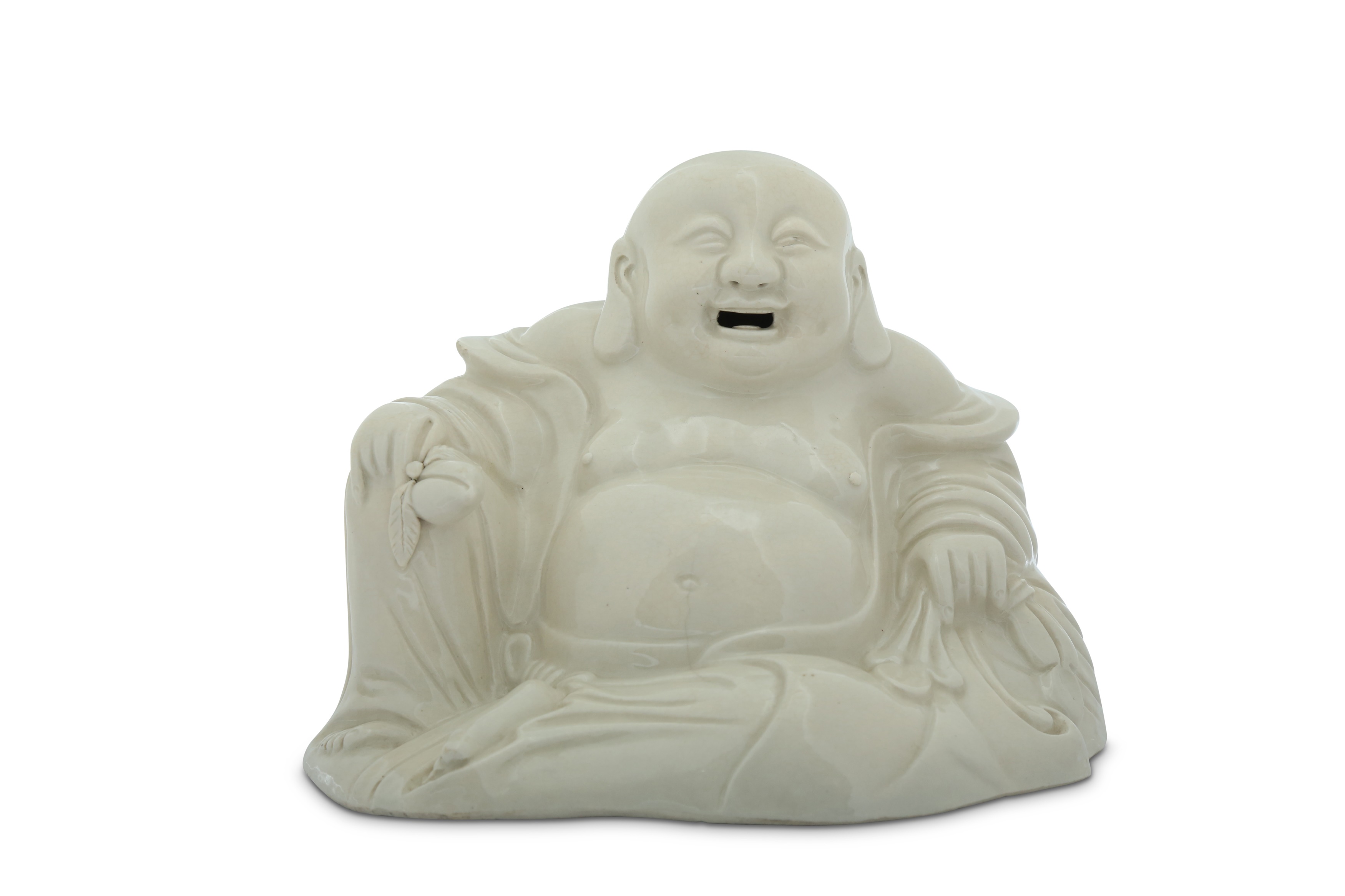 A CHINESE BLANC-DE-CHINE FIGURE OF BUDAI HESHANG.