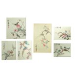 SIX CHINESE SILK ‘BIRDS AND FLOWERS’ EMBROIDERIES.