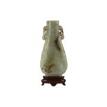 A CHINESE JADE PEAR-SHAPED VASE.