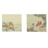 TWO CHINESE PAINTINGS OF LUOHANS.