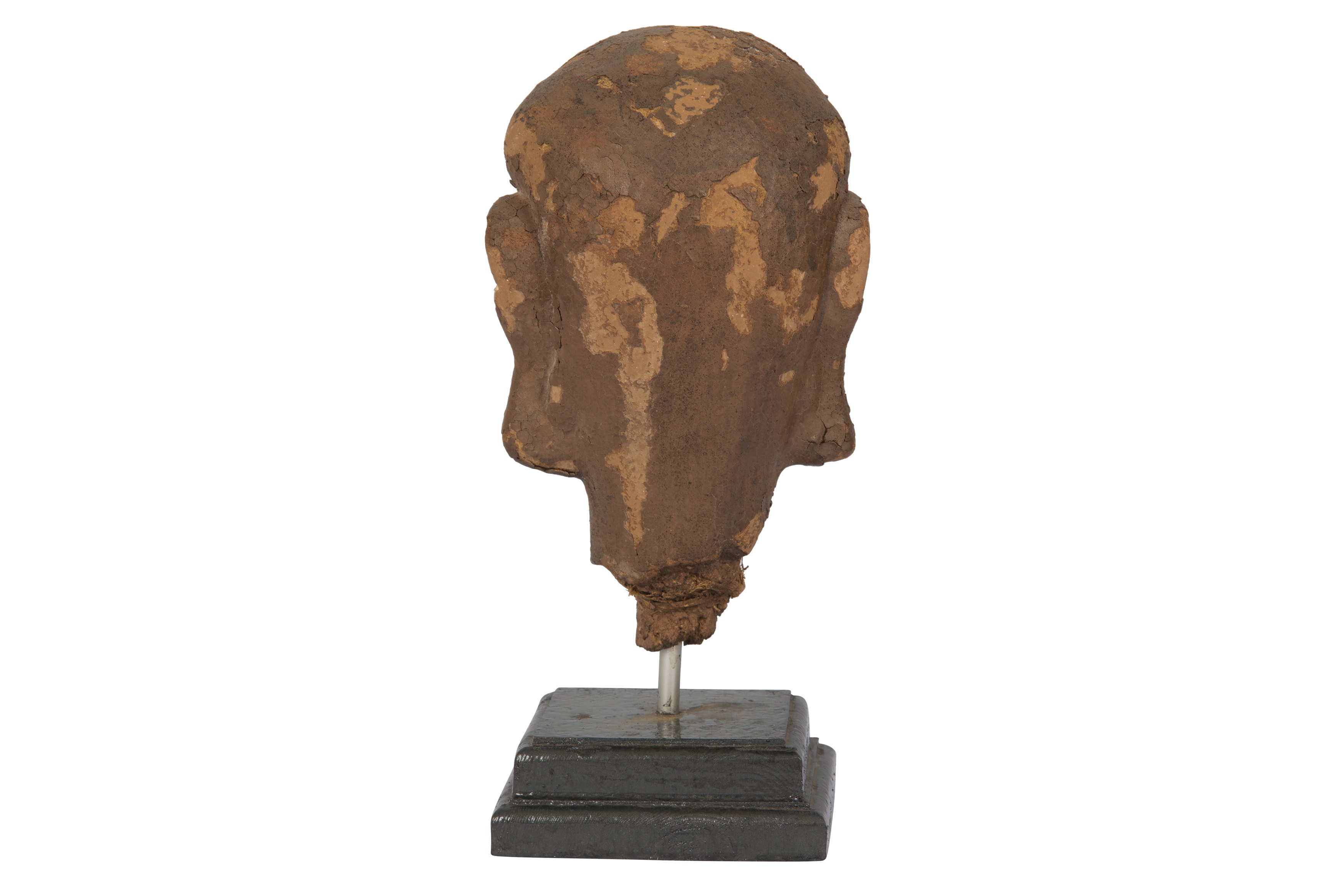 A CHINESE CLAY HEAD OF A LUOHAN. - Image 3 of 3