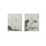A PAIR OF CHINESE ALBUM LEAF PAINTINGS OF INSECTS.