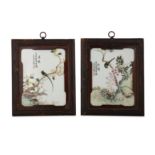 A PAIR OF CHINESE FAMILLE ROSE 'BIRDS' PANELS.