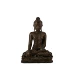 A BURMESE BRONZE FIGURE OF BUDDHA SAKYAMUNI.