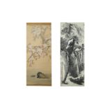 TWO CHINESE HANGING SCROLL PAINTINGS.