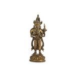 A TIBETAN GILT-BRONZE FIGURE OF BUDDHA.