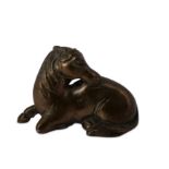 † A CHINESE BRONZE 'HORSE' PAPERWEIGHT.