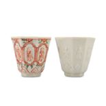 A PAIR OF CHINESE BLANC-DE-CHINE OCTAGONAL CUPS.