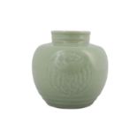 A CHINESE CELADON 'PHOENIX' JAR.