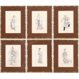 A SET OF SIX CHINESE 'WU SHUANG PU' PAINTINGS.