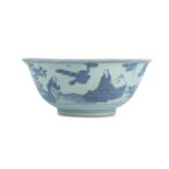 A CHINESE BLUE AND WHITE BOWL.