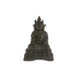 A CHINESE BRONZE FIGURE OF AVALOKITESHVARA.