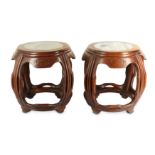 A PAIR OF CHINESE BARREL-SHAPED STOOLS.