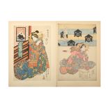 TWO WOODBLOCK PRINTS BY KUNISADA.