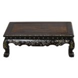 A CHINESE MOTHER OF PEARL-INLAID LOW TABLE.