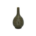 A CHINESE TEA DUST-GLAZED BOTTLE VASE.