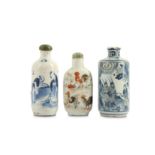 THREE CHINESE SNUFF BOTTLES.